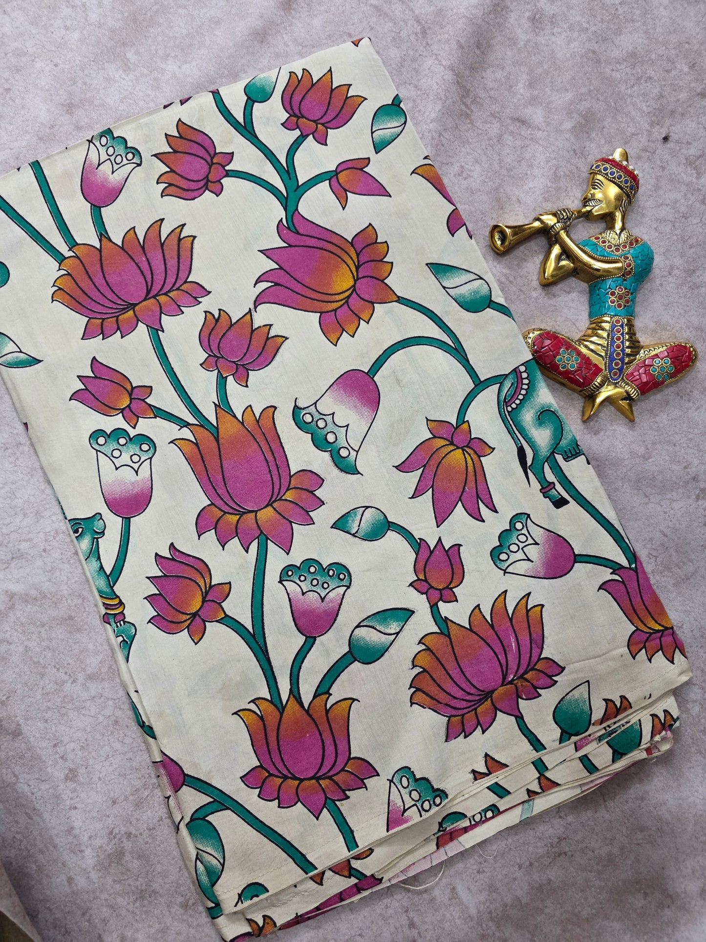 Pure chennuri silk kalamkari running material (0.5 meter)- RV287