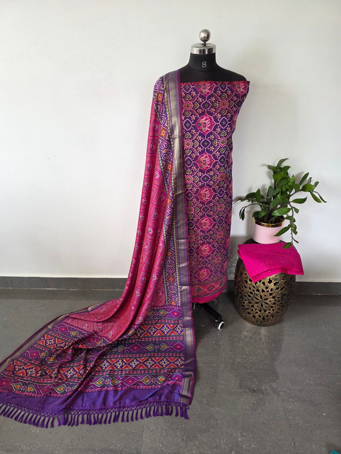 Premium semi Patola silk set - PK37