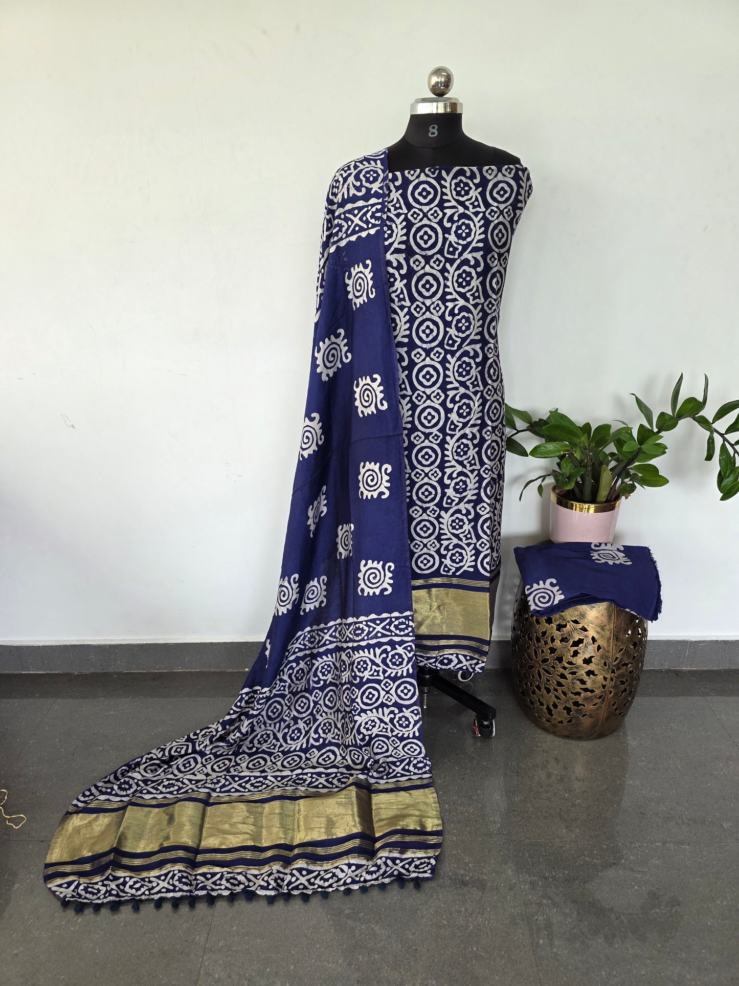 Gadwal batik silk set  with lagdi patta - BA509