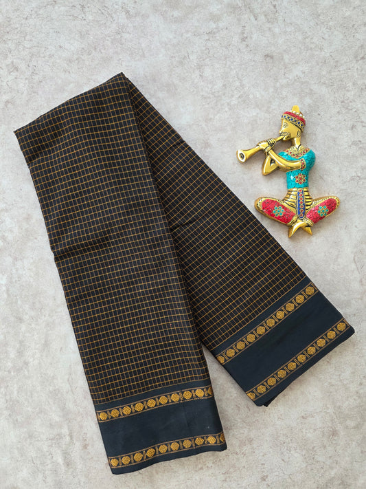 Mercerised checked narayanapet saree - NA206