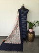 Handloom Mercerised ikkat cotton salwar set (blue) - KK274