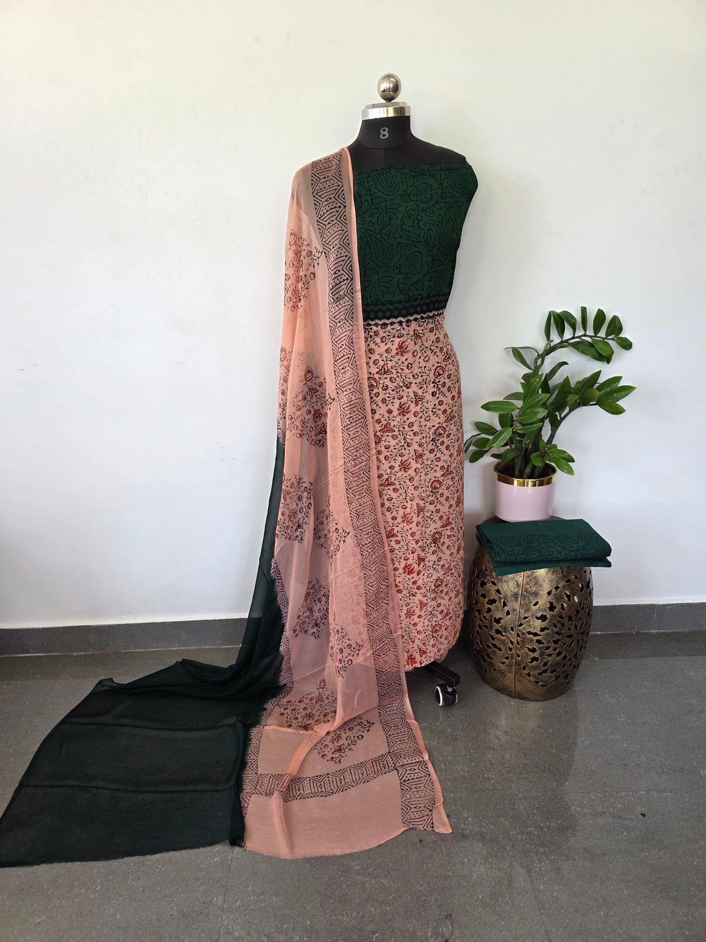 Handblock georgette salwar set - GE170