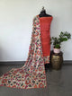 Handloom fusion mangalagiri kalamkari gap border silk salwar set - AK278