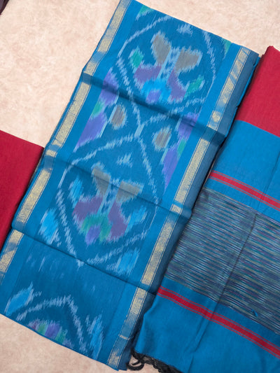 Pochampally sico set with ikkat damn -WW499