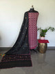 Handcrafted ajrakh cotton top kantha with mirror work cotton shawl - BAA52