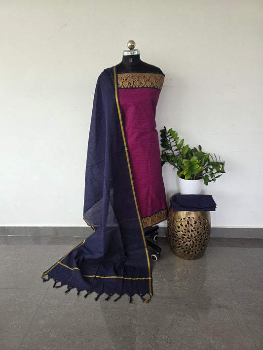 Pure handloom cotton set - pink