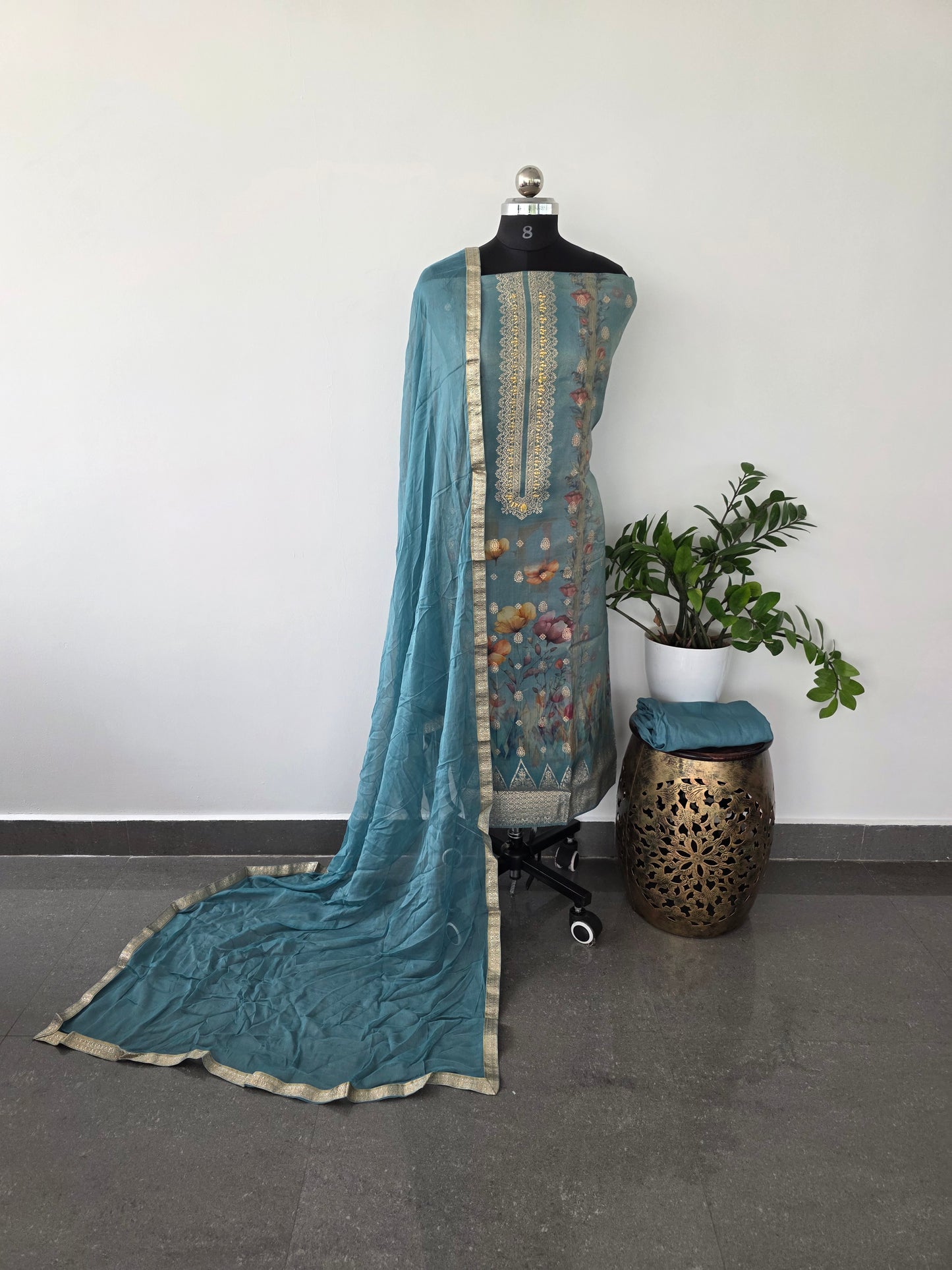 Premium viscose shimmer silk set - VS2