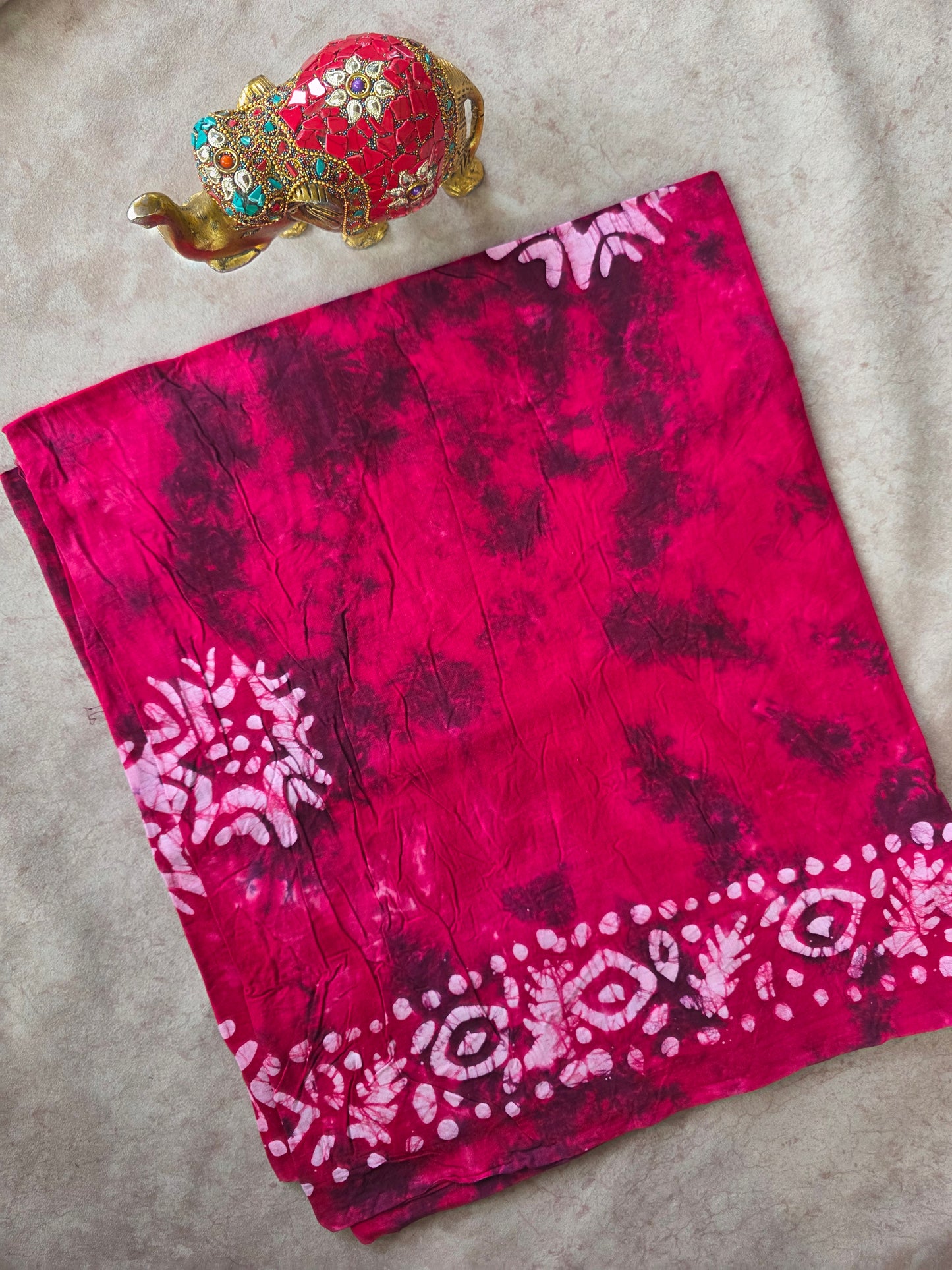 Tie & dye  Batik Nighty/ Kaftan fabric ( approx 3 mtrs ) - NF111