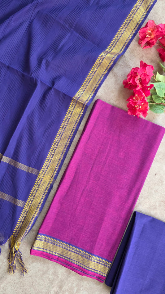 Pure handloom cotton with mangalagiri border - AA18