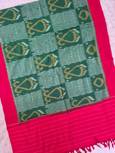 Handloom mercerised weft ikkat dupatta - KK124