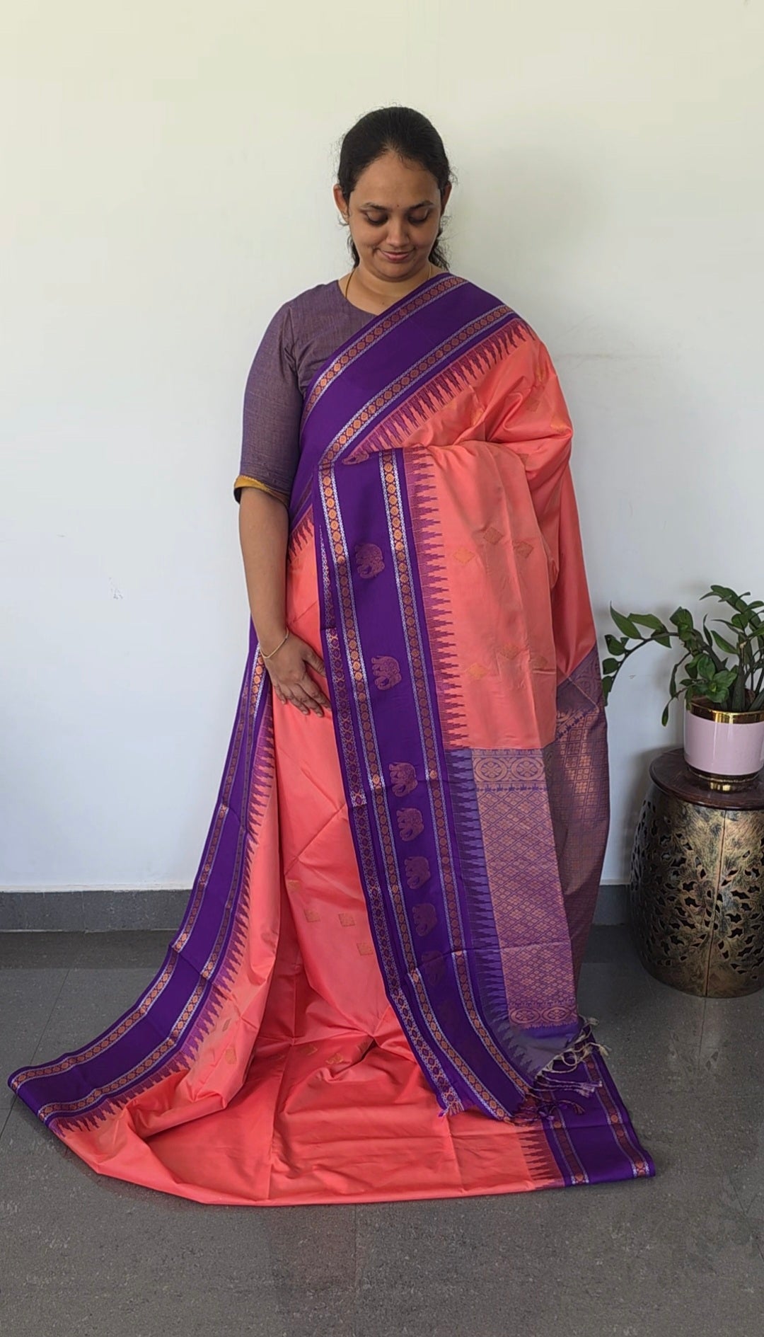 Gadwal semi soft silk saree - GS90