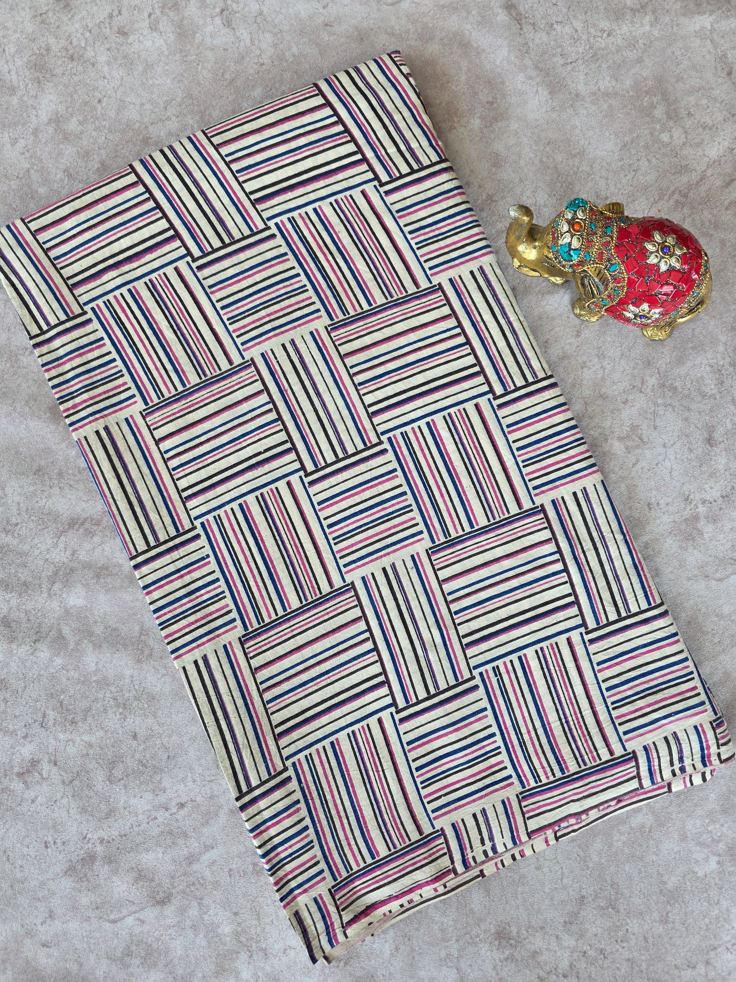 Pure kalamkari cotton running material (0.5mtr)- AK209