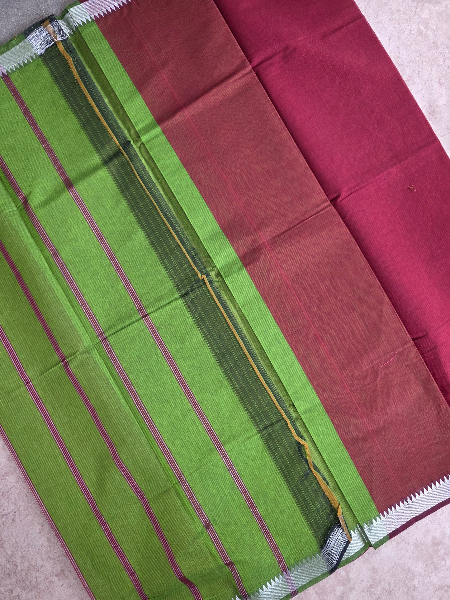 South cotton saree with metallic border - MAA183