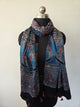 Ajrakh Handblock natural dyed mashru silk stole-MV54