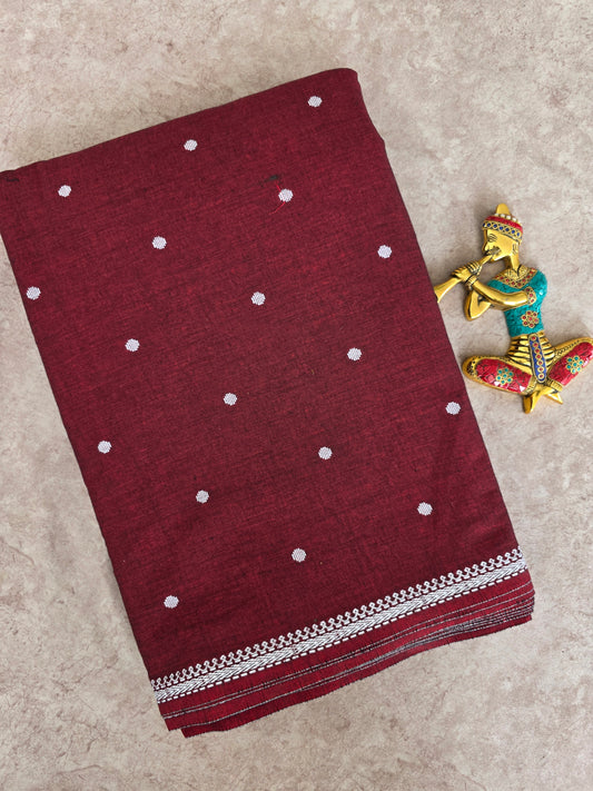 Prewashed Pure handloom cotton running material ( 0.5 mtrs ) - HRM127