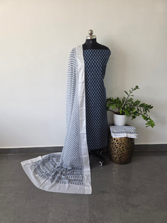 Heavy ajrakh cotton set  - 4