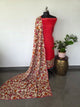 Handloom fusion mangalagiri kalamkari gap border silk salwar set - AK270
