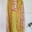 Floral Muslin silk set with pure chiffon shawl-VM51