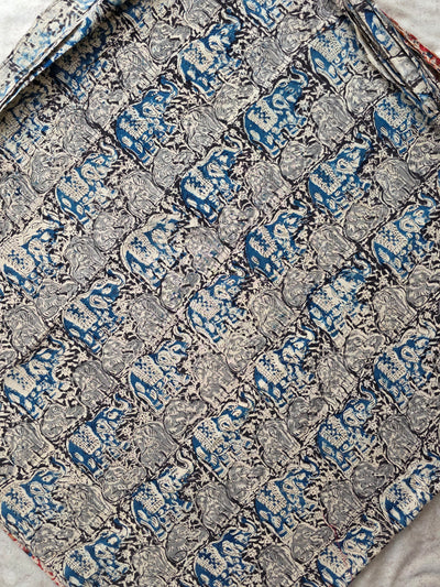 Handblock pure kalamkari cotton running material - DB33
