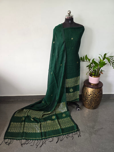 Premium handloom linen jamdhani set - JMM222