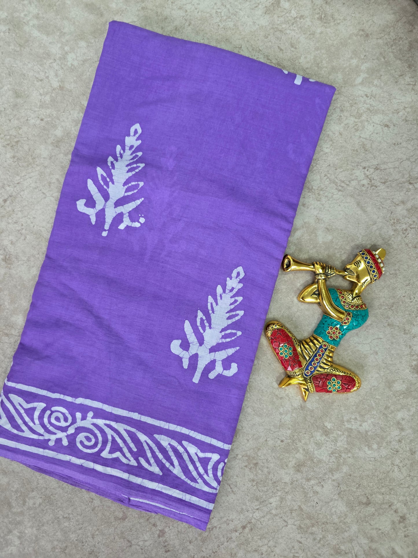 Handblock Jaipuri pure cotton saree - JA514