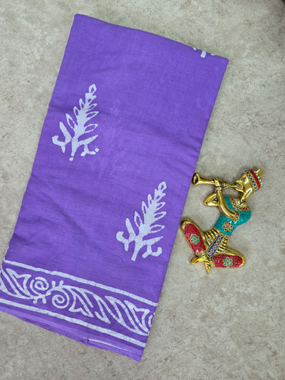 Handblock Jaipuri pure cotton saree - JA514