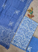 Handblock jaipuri cotton with chiffon shawl - JA592