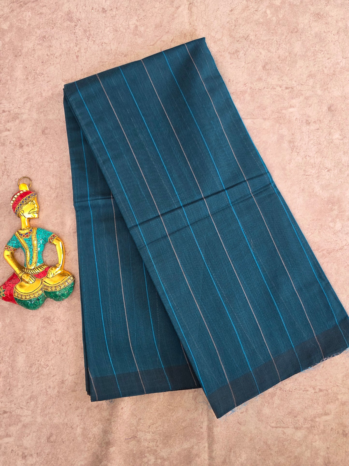Pure dobby south cotton saree with thread lines - MAA178