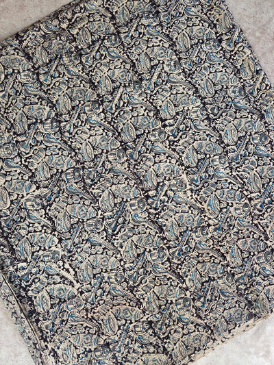 Handblock pure kalamkari cotton running material - DB39