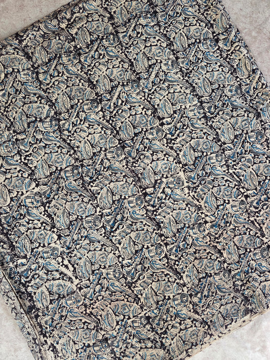 Handblock pure kalamkari cotton running material  ( 0.5 mtrs ) - DB39