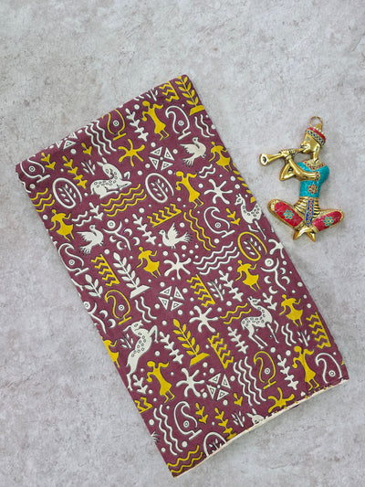 Pure kalamkari cotton running material - DK118