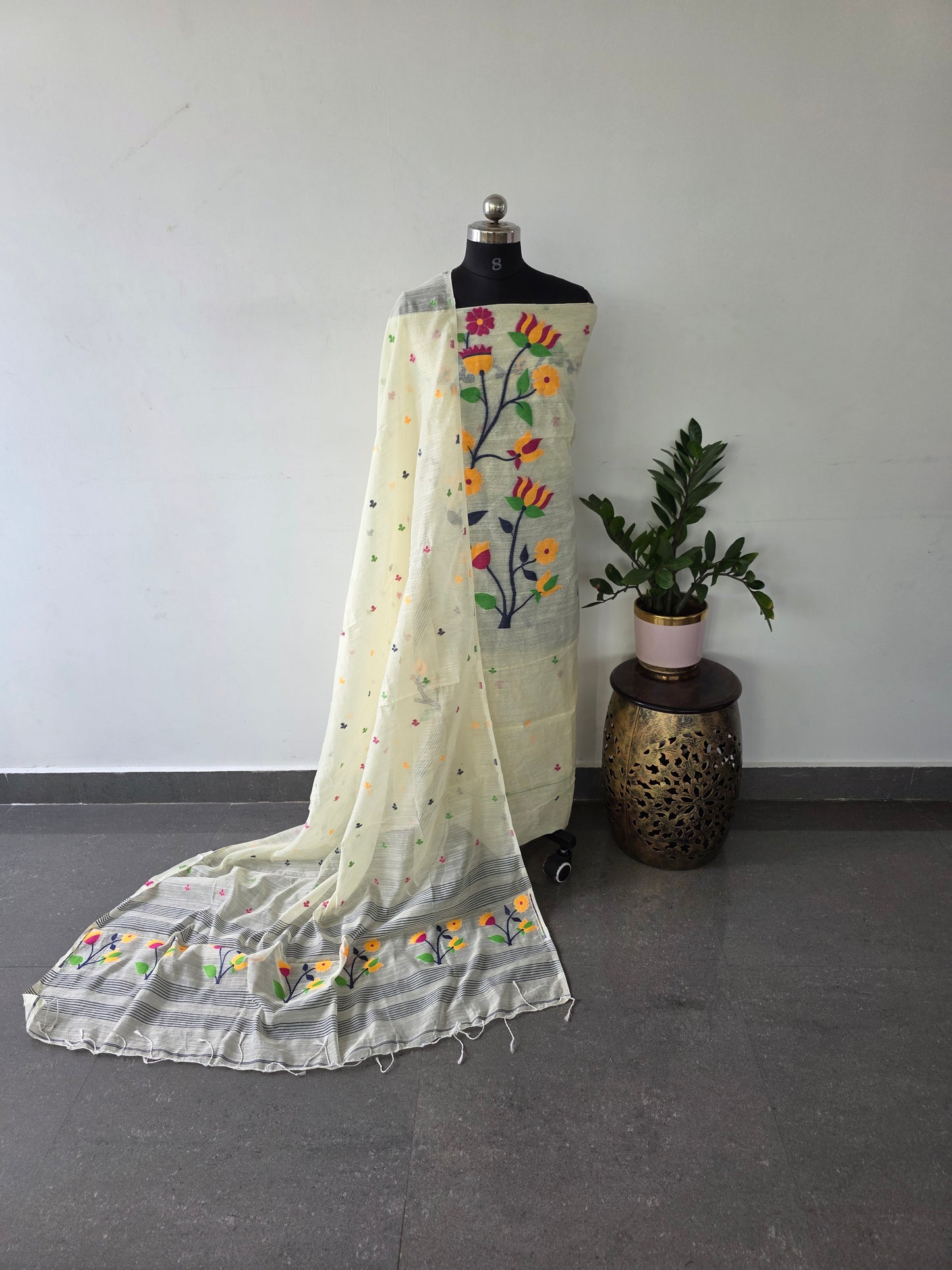 Premium Jamdhani silk cotton set - JS5