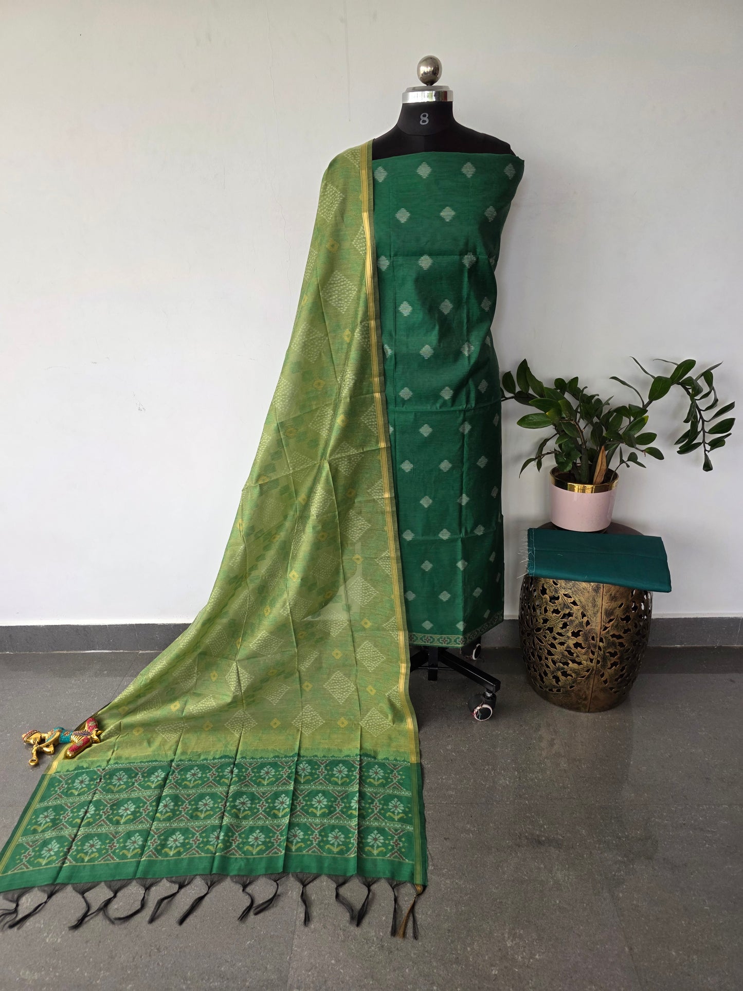 Kanchi silk cotton ikkat salwar set -VR15