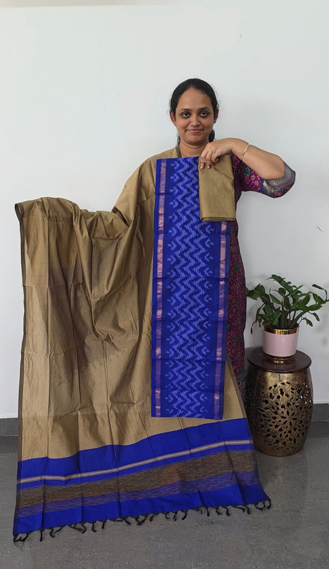 Pochampally sico set with ikkat damn - SD513