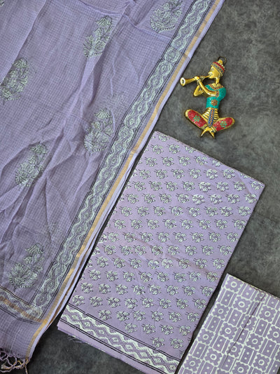 Handblock Jaipuri cotton with Kota duppatta - JA571