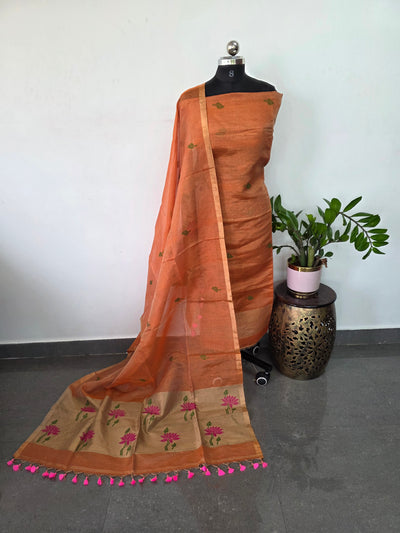 Premium tissue handloom jamdhani set - JMM284