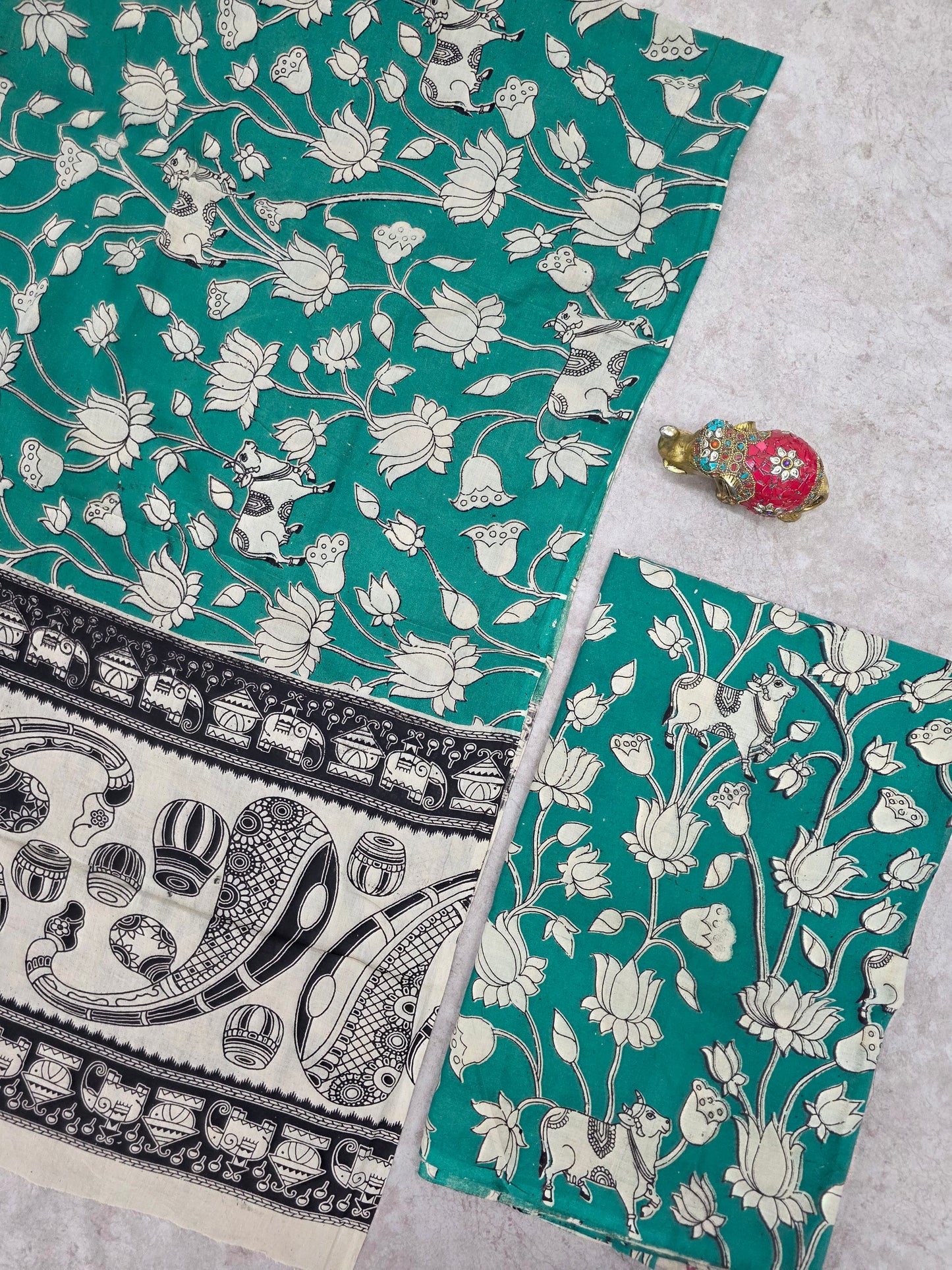 Pure Kalamkari Cotton Salwar Set (2.5 Metres) - Ak343