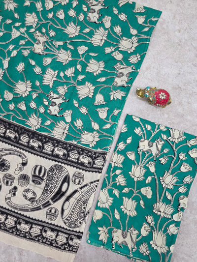 Pure Kalamkari Cotton Salwar Set (2.5 Metres) - Ak343