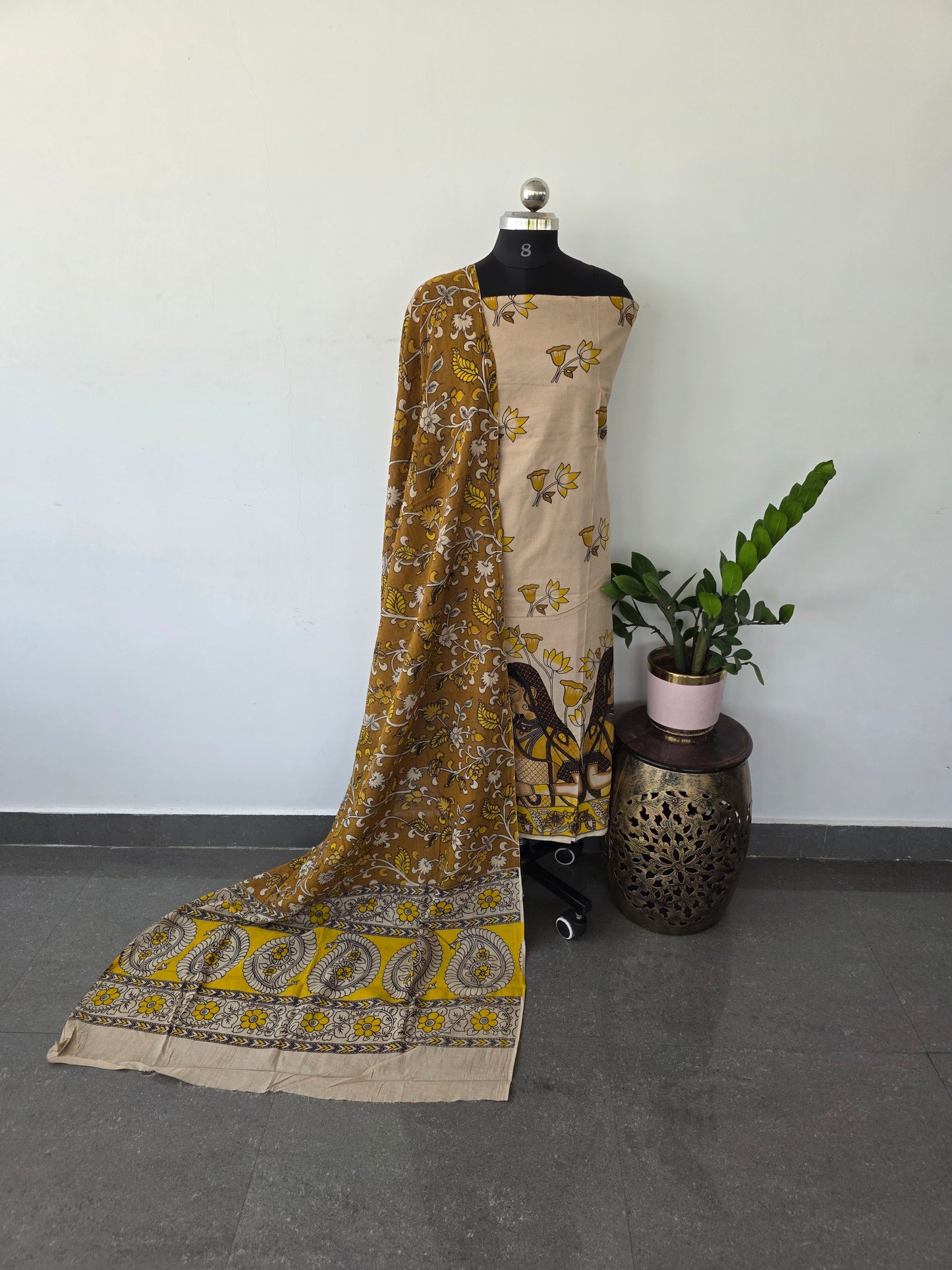 Authentic pure kalamkari cotton set- AK78