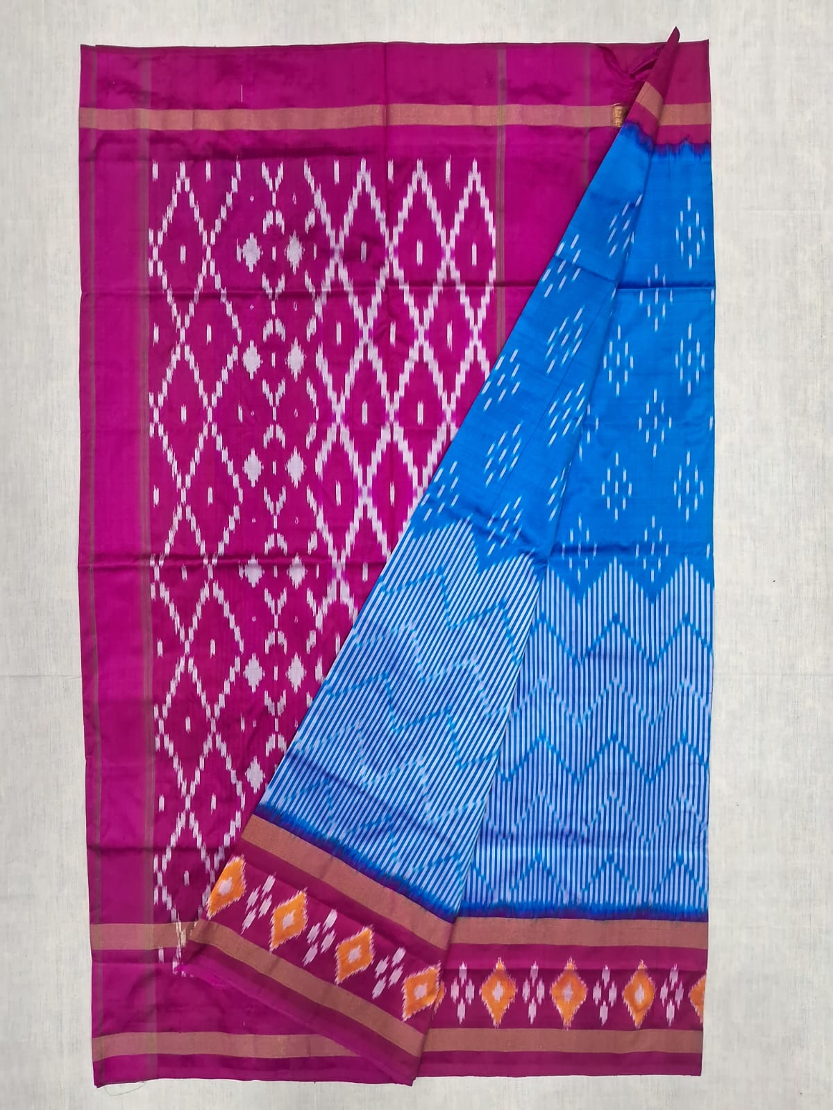 Mulberry pure Ikkat pattu saree- WW595