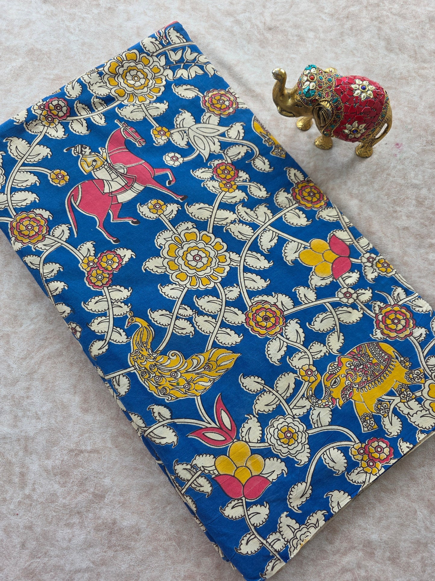 Pure kalamkari cotton running material (0.5meter)- KM58