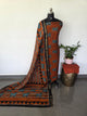 Ajrakh inspired semi maheshwari silk set-HZ383