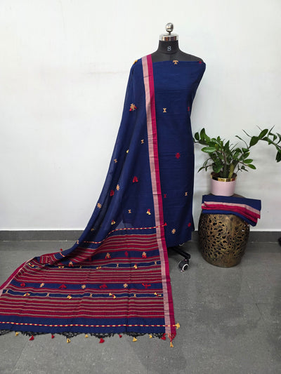 Handcrafted embroidery work bhujodi cotton salwar set (3 pc set) - BB410
