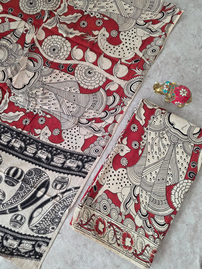 Pure Kalamkari Cotton Salwar Set (2.5 Metres) - Ak365