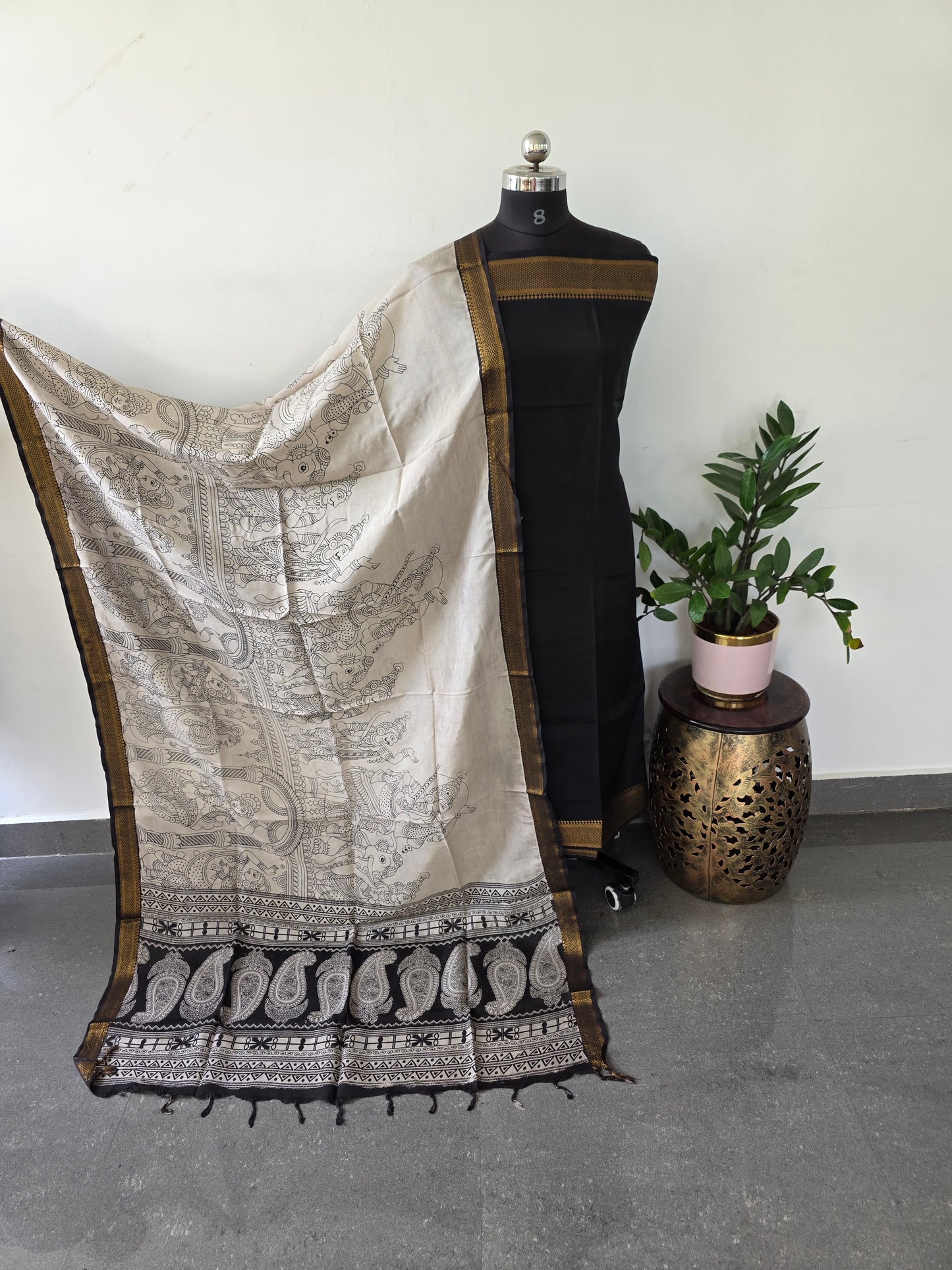 Pure chennuri kalamkari silk duppatta - 16