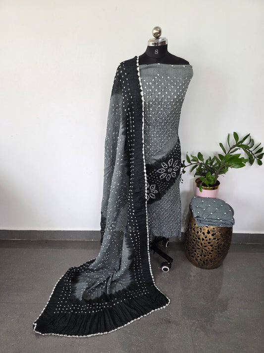 Handcrafted bandhani cotton salwar set - BN33