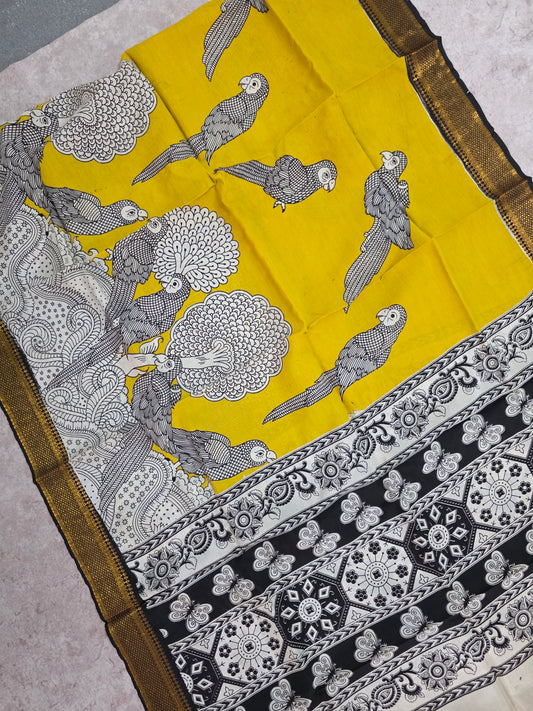 Pure chennuri kalamkari silk duppatta - KAA4