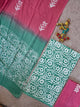 Handblock jaipuri cotton with chiffon duppatta- JA594