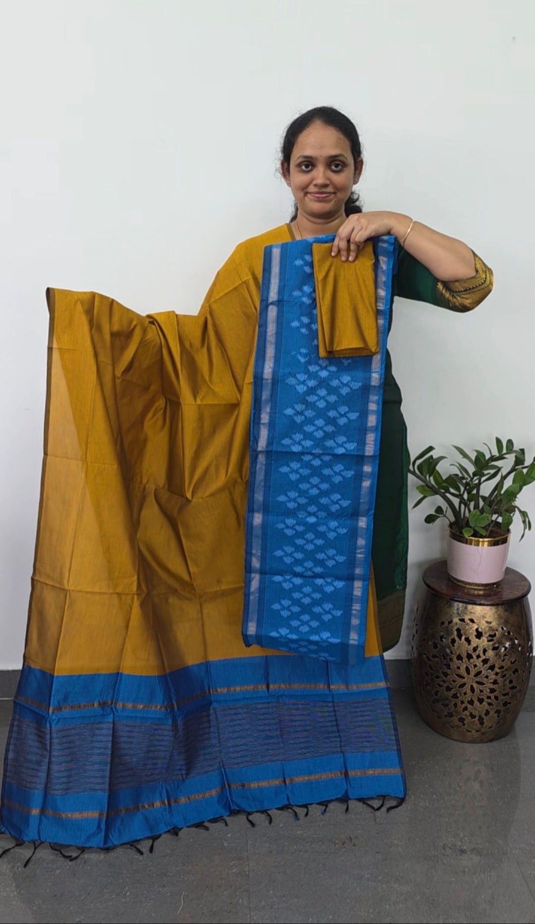 Pochampally sico set with ikkat damn -SD396