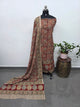 Handblock pure kalamkari cotton with border (2 pc set) - AK515